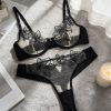 Sexy Floral Embroidered See-Through Lingerie Set for Women