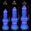 Mixed Color Dog Cock Shape Soft Meat Thrusting Butt Plug for Adult Pleasure