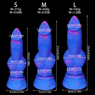 Mixed Color Dog Cock Shape Soft Meat Thrusting Butt Plug for Adult Pleasure