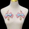 Pink Blue Satin Ribbon Dance Collar with Fox Tail & Anal Plug Set
