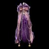 Deep Purple Fox Fur Tail Anal Plug with Bowknot - Handmade Heavy Craft