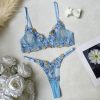 Sexy Embroidered See-Through Lingerie Set for Honeymoon