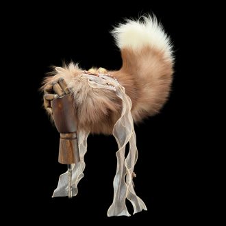 Neverland Ranch 40cm Electric Fox Tail with Remote Control & Bell – Realistic Wool, Cute Bow Accent