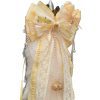 Handmade Light Yellow Bow Bell Anal Plug with Real Fox Fur Tail