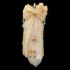 Handmade Light Yellow Bow Bell Anal Plug with Real Fox Fur Tail