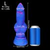 Mixed Color Dog Cock Shape Soft Meat Thrusting Butt Plug for Adult Pleasure