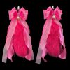 40cm Fox Real Fur Tail with Satin Ribbon Dance & Pink Blue Bow - Anal Plug with Bell
