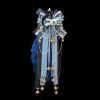 40cm Klein Blue Fox Fur Tail Anal Plug with Bow Bell - Chinese Style