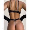 Lace Garter Bra and Panty Set - Strappy Lingerie for Women