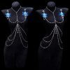 Dark Blue Retro Bow Bell Chest Chain - Sexy Body Jewelry
