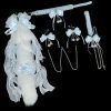 Blue Fox Tail Butt Plug with Bell Nipple Clamps
