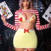 Sexy Retro Clown Lingerie with Split Straps