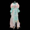 40cm Green Fox Real Wool Tail with Pink Bow - Handmade Ringing Butt Plug