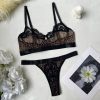 Sexy Leopard Print Lace Bra & Panty Set - Ultra-Thin See-Through Mesh Lingerie