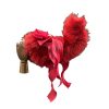 40CM Electric Fox Tail Remote Control Real Wool Cute Red Bow Bell