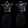Cuiying Original Design Retro Imitation Diamond Chest Chain with Dark Green Bows
