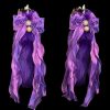 Deep Purple Fox Fur Tail Anal Plug with Bowknot - Handmade Heavy Craft