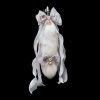 Galaxy Track 40cm Silver Gray Fox Real Wool Tail with Detachable Bow and Bell