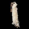 White Fox Fur Tail Butt Plug with Pink Green Bow - 40cm Realistic Plush Toy