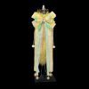 40cm Real Fox Fur Tail Anal Plug with Light Yellow Bow and Bell