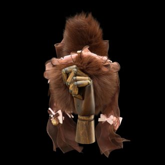 Honey Milu 40CM Voice-Controlled Electric Fox Tail Butt Plug with Pink Bow and Bell