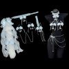 Blue Fox Tail Butt Plug with Bell Nipple Clamps