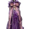 Deep Purple Fox Fur Tail Anal Plug with Bowknot - Handmade Heavy Craft