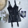 Sexy Lace See-Through Mini Skirt Two-Piece Lingerie Set