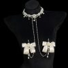 Chunhe Champagne Bow Rhinestone Palace Style Necklace Chest Chain