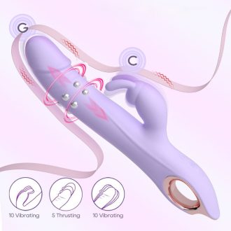 Female Rabbit Vibrator: Telescopic Electric Massager for Climax