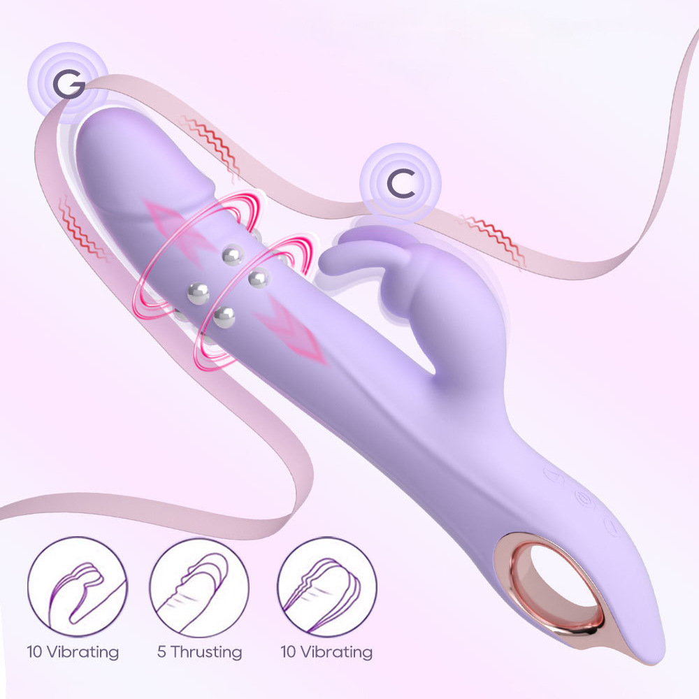 Female Rabbit Vibrator: Telescopic Electric Massager for Climax