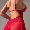 Sexy Lace Bow Suspender See-Through Pleated Dress Lingerie