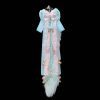 60cm Mint Green Fox Real Wool Tail with Pink Bow Bell