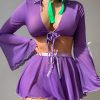 Sexy Lace-Up See-Through Mini Coat Lingerie Set