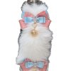 40cm Fox Real Fur Tail with Satin Ribbon Dance & Pink Blue Bow - Anal Plug with Bell