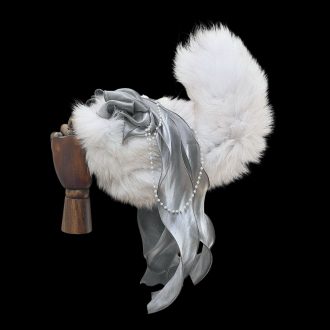 Voice-Controlled Silver Fox Tail Butt Plug with Bow and Bell