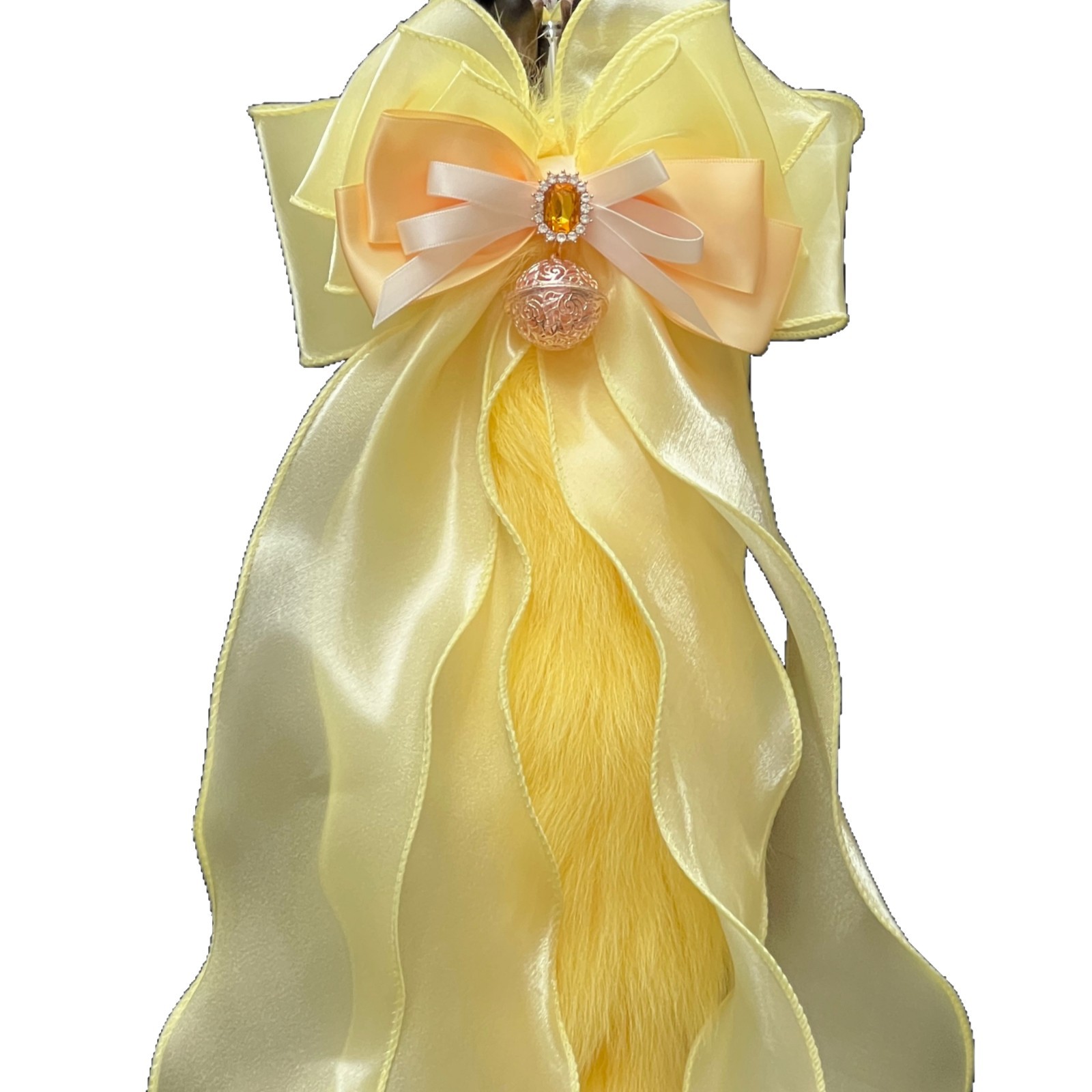 Caramel Fox Tail 40cm Anal Plug with Oversized Bow & Palace Bell - Image 5