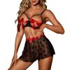 Sexy Bow Strap Lingerie Set - Tempting Three-Piece Intimates