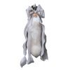 Galaxy Track 40cm Silver Gray Fox Real Wool Tail with Detachable Bow and Bell