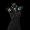 Emerald Bow Nipple Chain with Gemstone Coronation Detail