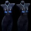 Dark Blue Retro Bow Bell Chest Chain - Sexy Body Jewelry