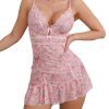 Sexy Lace Backless Nightdress & Suspender Lingerie Set