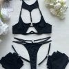 Women's Sexy Cutout Lingerie Set - Nightclub Party Strap Underwear with T-Back