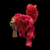 40CM Electric Fox Tail Remote Control Real Wool Cute Red Bow Bell