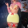 Sexy Retro Clown Lingerie with Split Straps