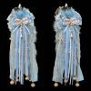 40CM Lake Blue Fox Tail - Real Wool Cosplay Prop with Bell Accent