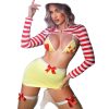 Sexy Retro Clown Lingerie with Split Straps