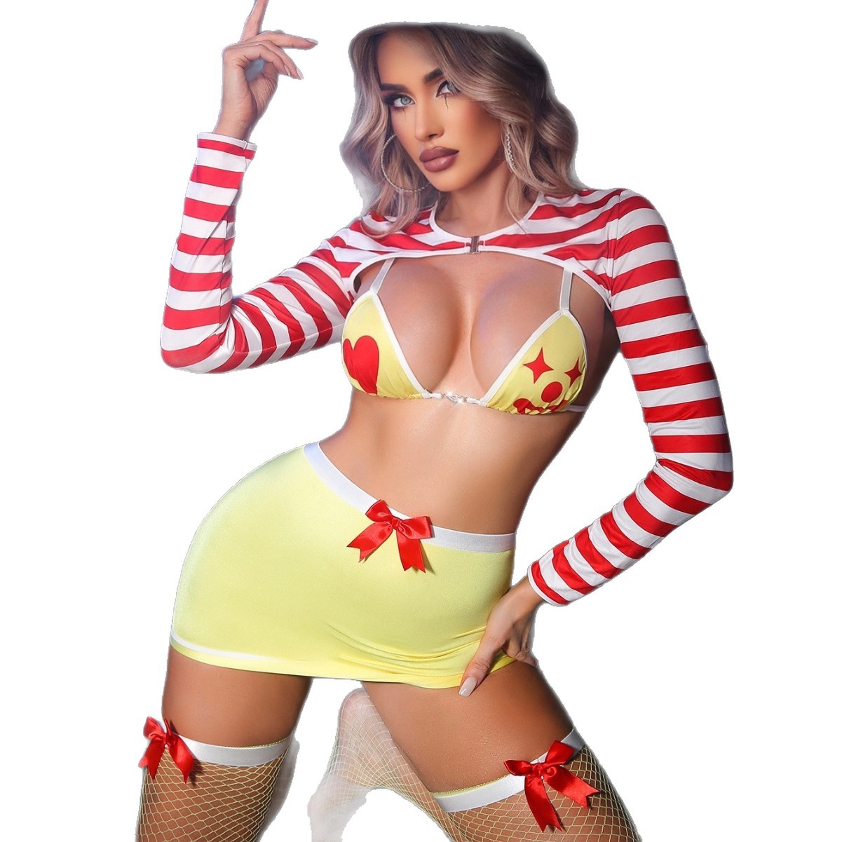 Sexy Retro Clown Lingerie with Split Straps - Image 5