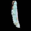 60cm Mint Green Fox Real Wool Tail with Pink Bow Bell