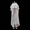 Silver Fox Fur Tail Butt Plug - Handmade, Detachable, Heavy Duty with Bow Bell